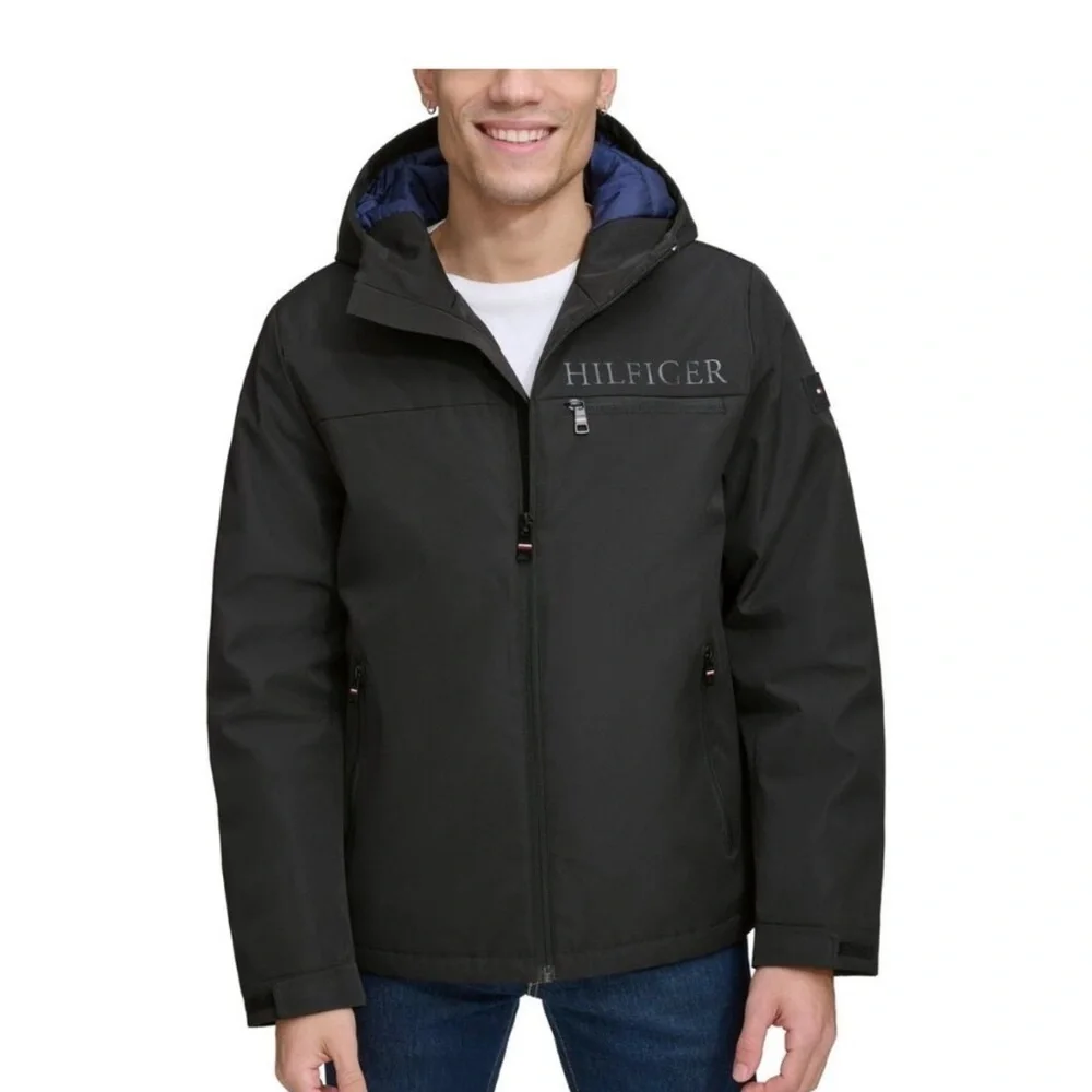 Tommy Hilfiger Black Quilted Performance Jacket Medium